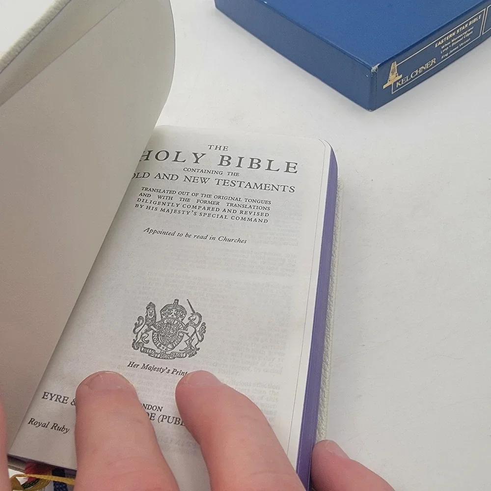 Holman Holy Bible Eastern Star OES KJV White S164A Vintage Boxed Masonic